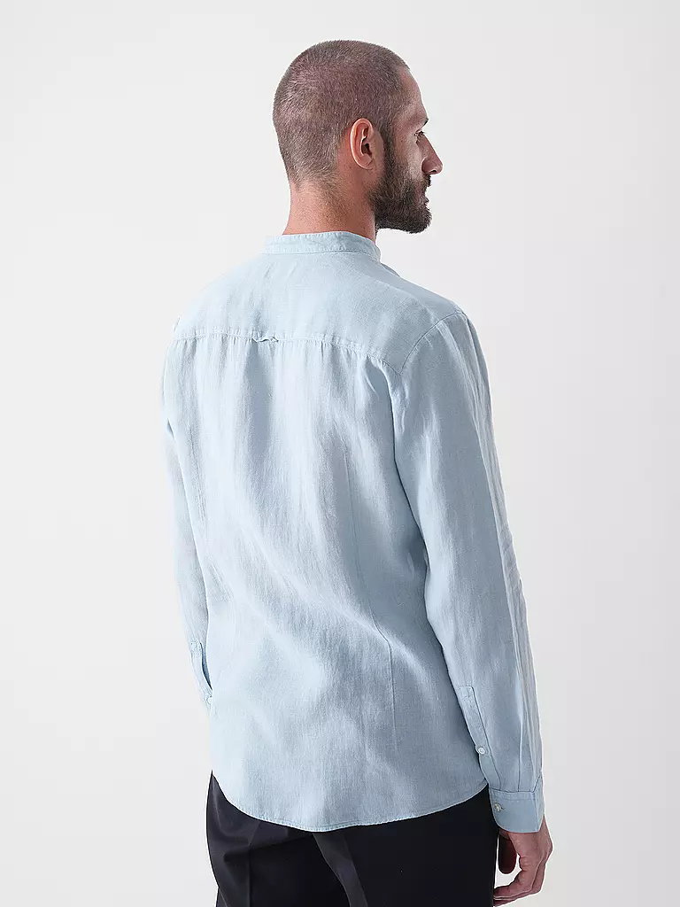 HUGO | Camisa de lino Slim Fit ELVORY | Azul