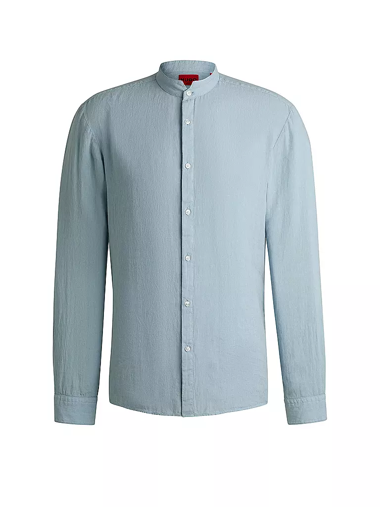 HUGO | Camisa de lino Slim Fit ELVORY | Azul