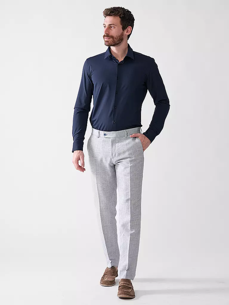 HUGO | Camisa de punto de corte entallado KENNO | Azul oscuro
