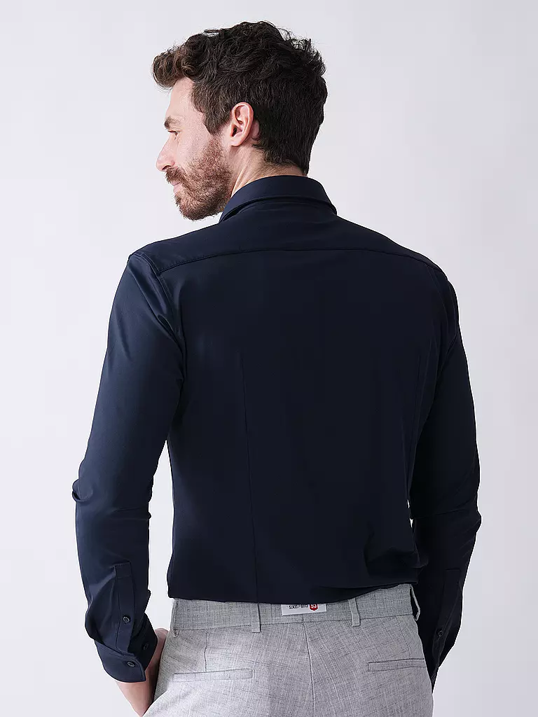 HUGO | Camisa de punto de corte entallado KENNO | Azul oscuro
