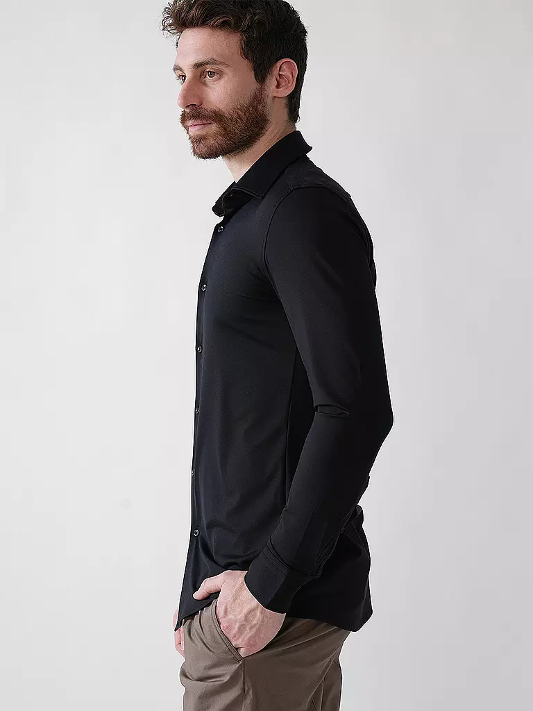 HUGO | Camisa de punto Slim Fit KENNO | Negro