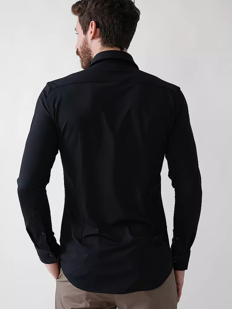 HUGO | Camisa de punto Slim Fit KENNO | Negro