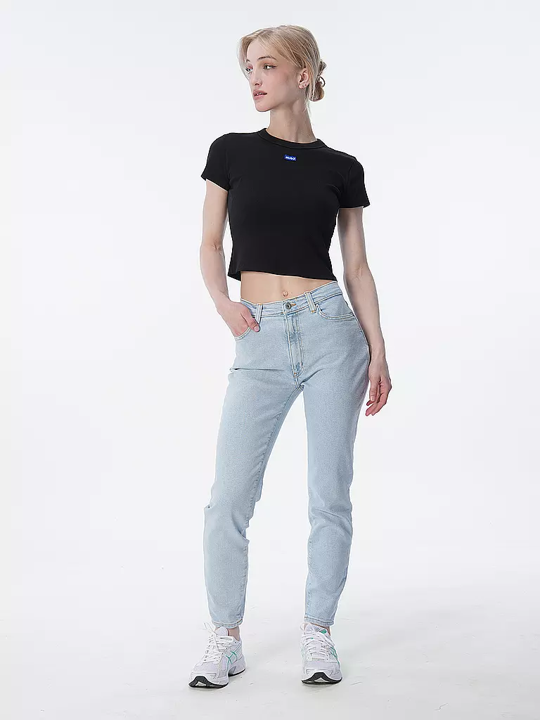 HUGO | Camiseta de corte cropped | schwarz
