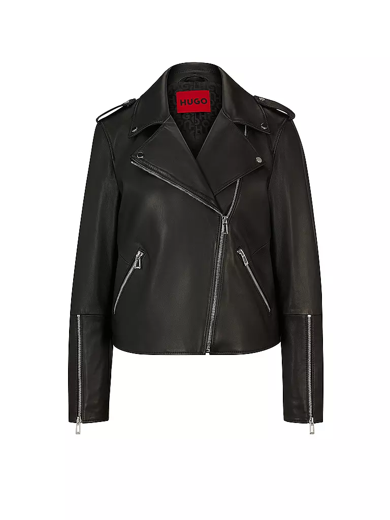 HUGO | Chaqueta de cuero LUJANA | schwarz