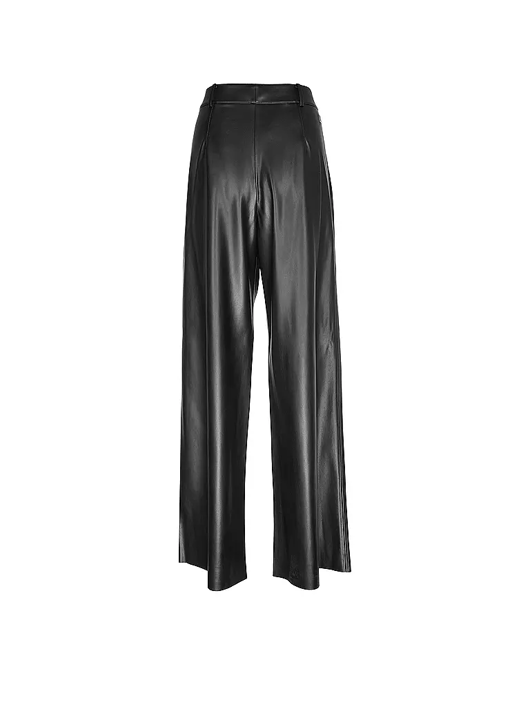 HUGO | Hose Wide Fit in Lederoptik HAWINE | Negro