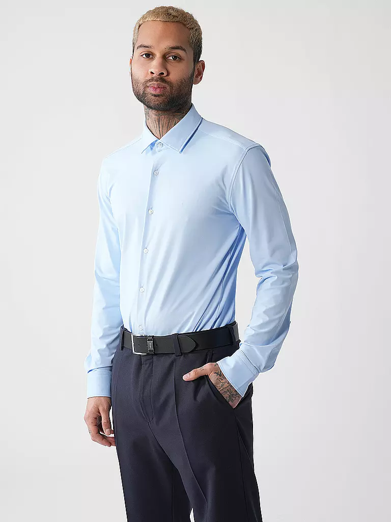 HUGO | Jerseyhemd Slim Fit KENNO | Azul claro