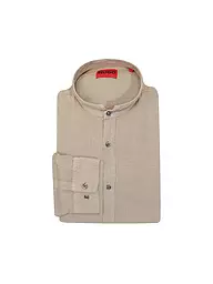 HUGO | Leinenhemd Slim Fit ELVORY  | Marrón