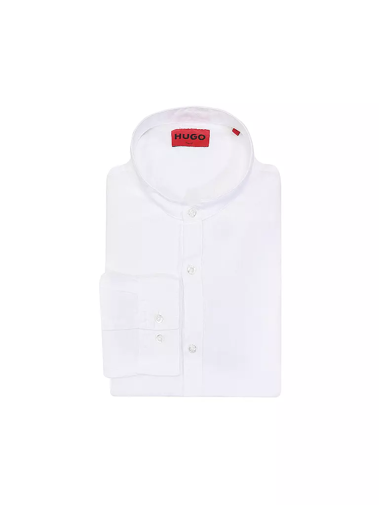 HUGO | Leinenhemd Slim Fit ELVORY  | Blanco