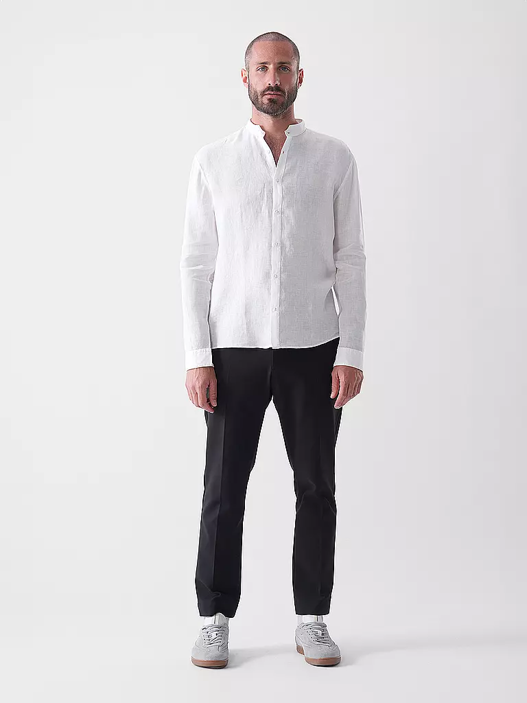 HUGO | Leinenhemd Slim Fit ELVORY  | Blanco