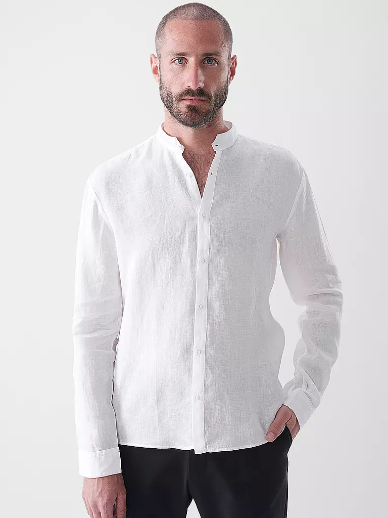 HUGO | Leinenhemd Slim Fit ELVORY  | Blanco