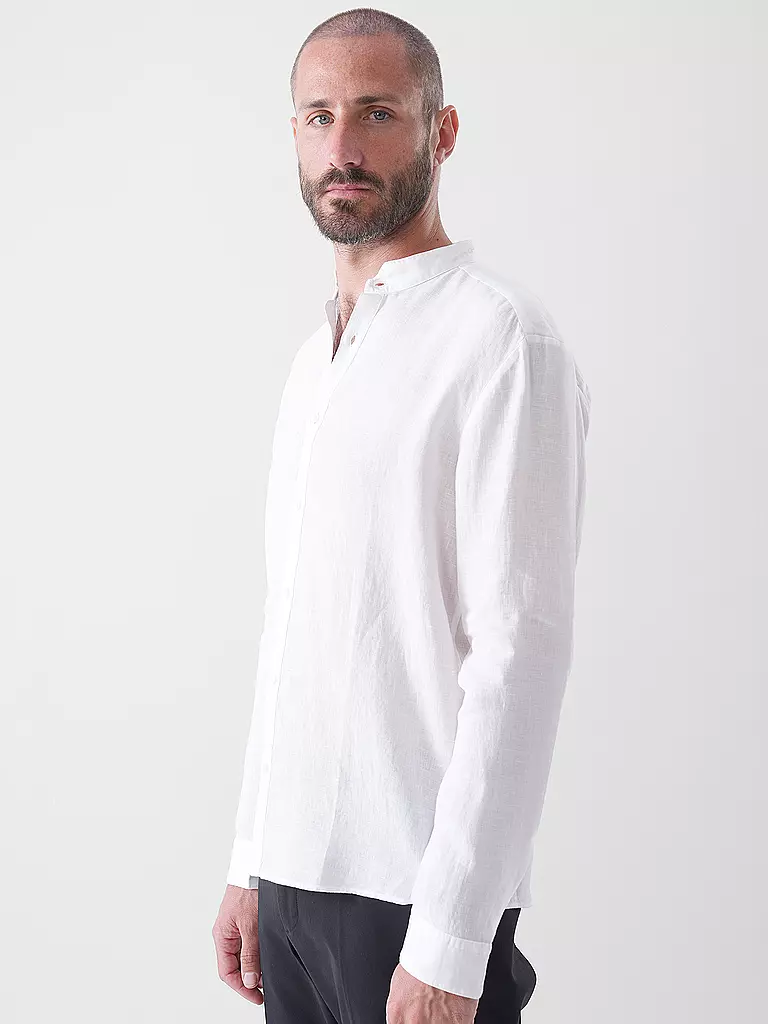HUGO | Leinenhemd Slim Fit ELVORY  | Blanco