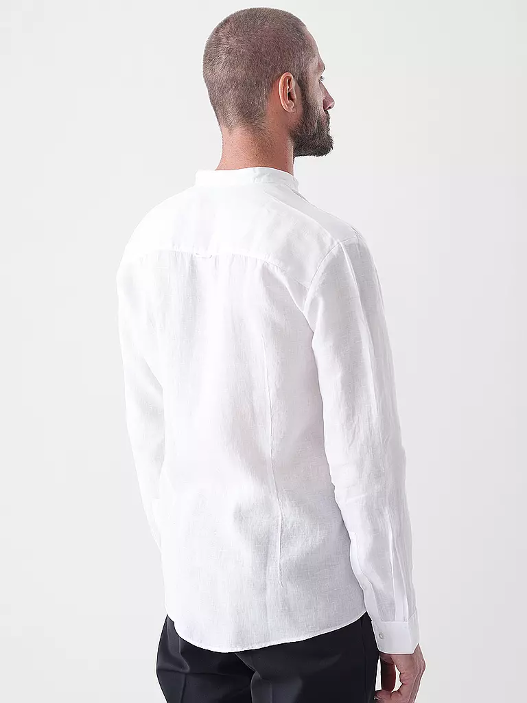 HUGO | Leinenhemd Slim Fit ELVORY  | Blanco