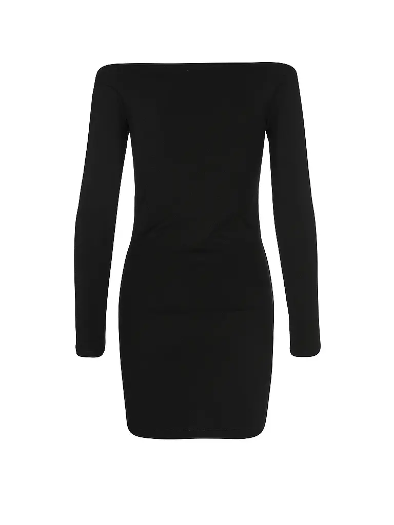 HUGO | Minivestido
Marca: HUGO
Color: negro
Categorías: Moda, Mujer

Largo de manga: Manga larga
Escote: Escote barco
Material: Algodón, Elástico
Estampado: Liso
Estilo y ocasión: Informal
Detalles: Logo, Pedrería | Negro