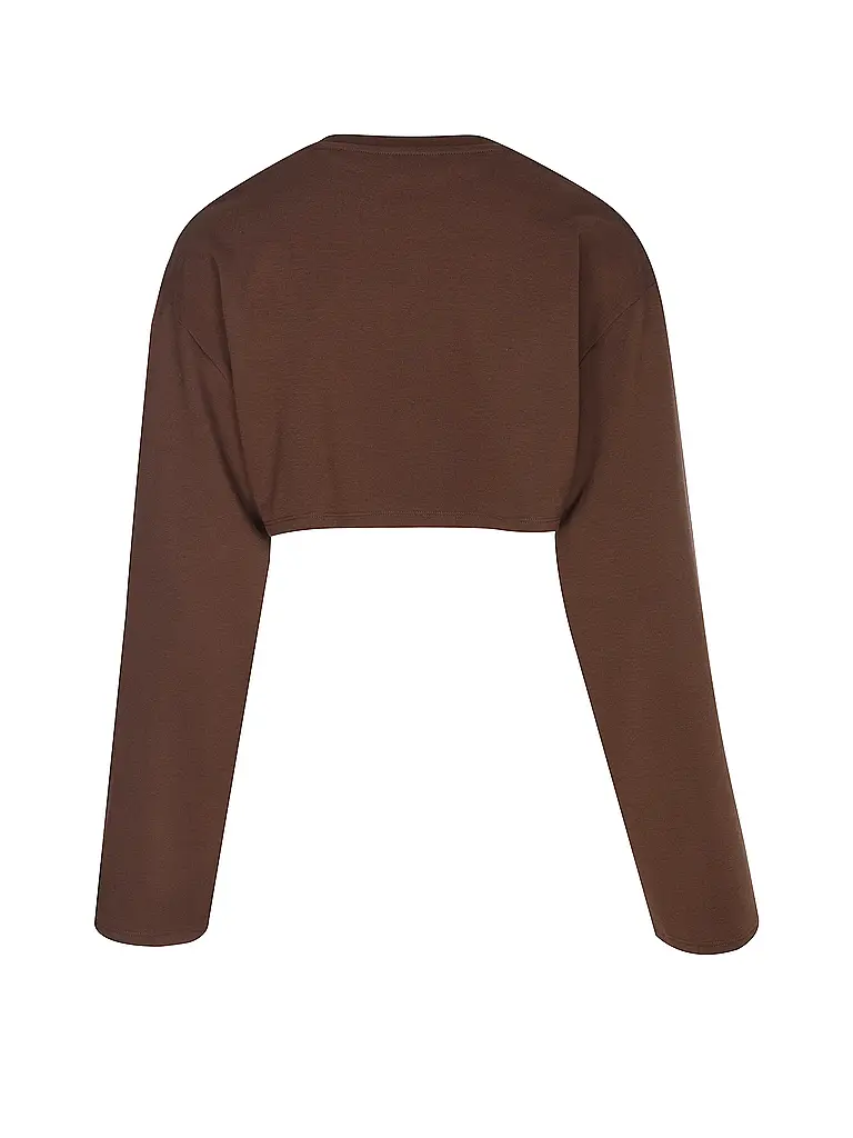 HUGO | Nombre del producto: Pullover DALEISY_B
Marca: HUGO
Color: marrón
Categorías: Moda, Mujer

Largo de manga: Manga larga
Escote: Cuello redondo
Material: Algodón, Elástico
Diseño: Liso
Corte (Prendas superiores): Corto
Detalles: Logo | Marrón