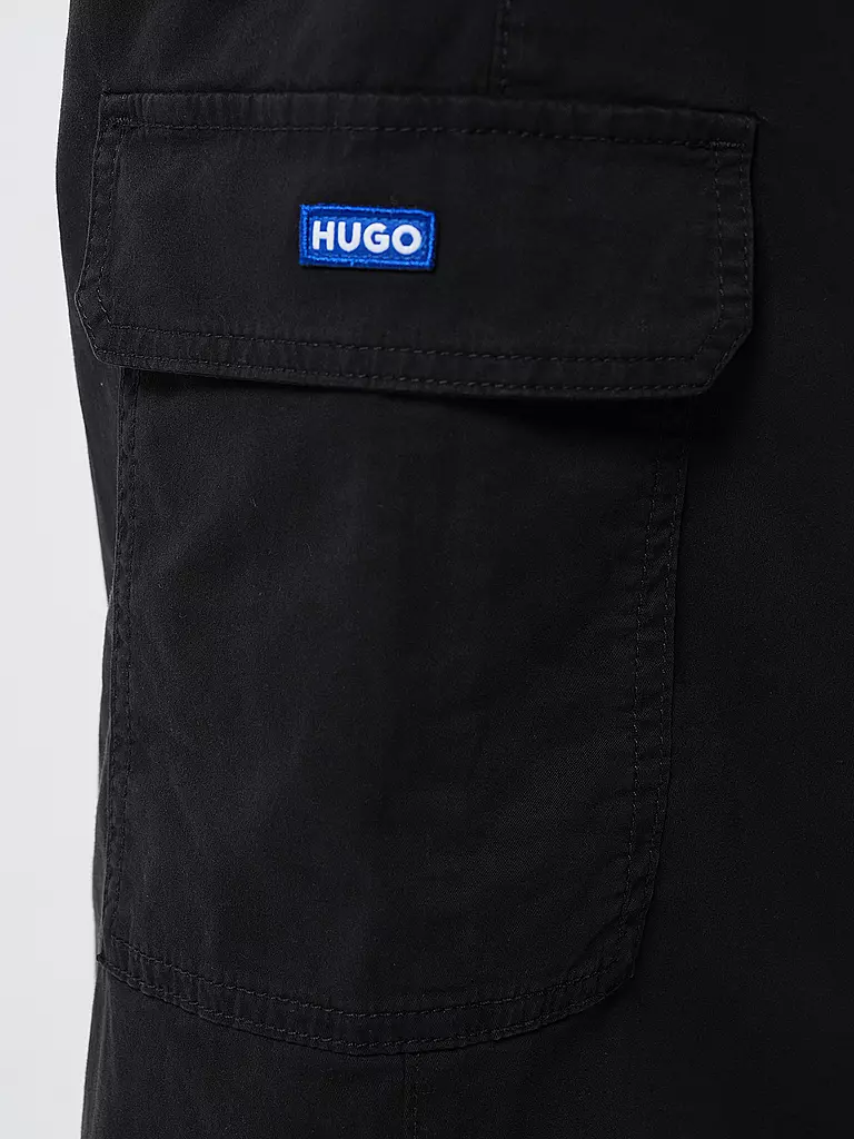 HUGO | Pantalón cargo de corte relajado HISUNE-1-D_B | Negro