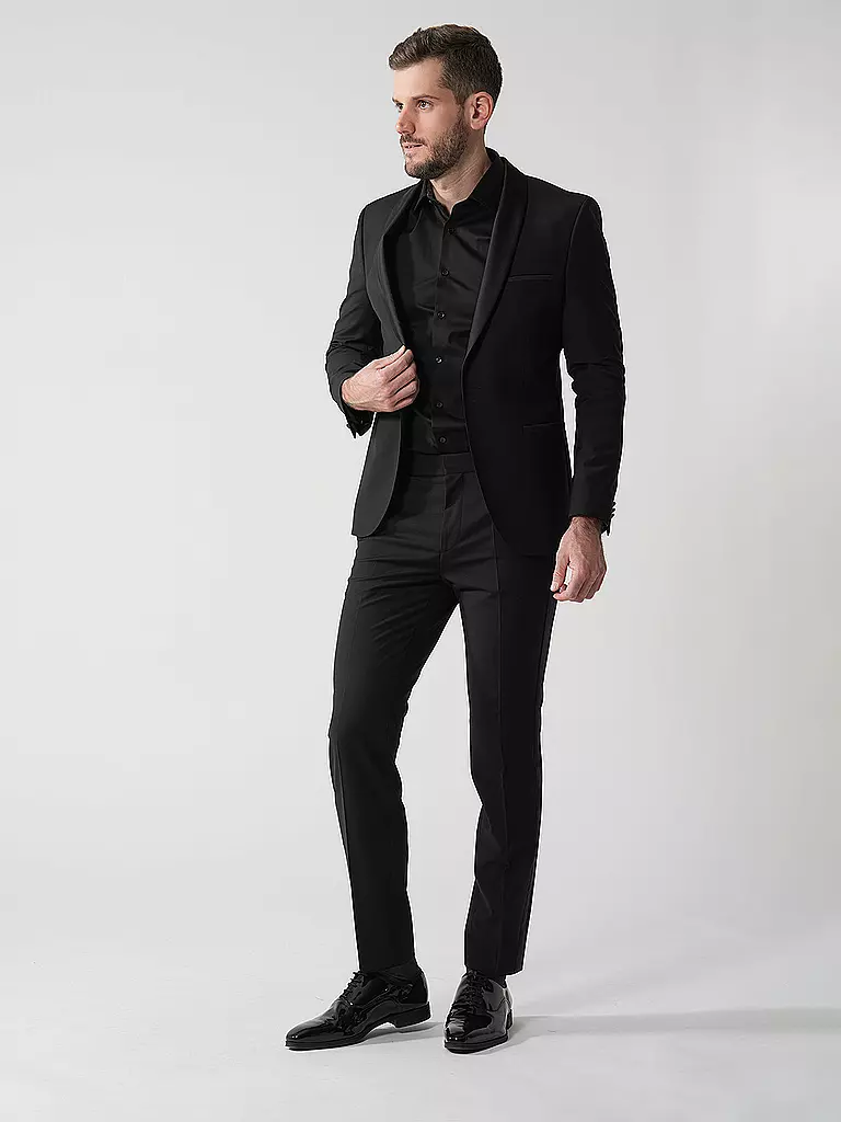 HUGO | Pantalón de traje de esmoquin Slim Fit HESTEN224E1X | schwarz