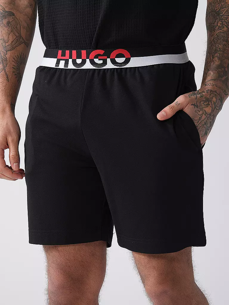 HUGO | Pantalones de pijama - Shorts AMSTERDAM | Negro