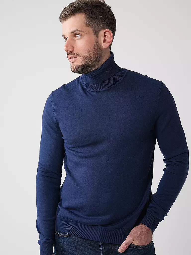 HUGO | Rollkragenpullover SAN THOMAS | Azul