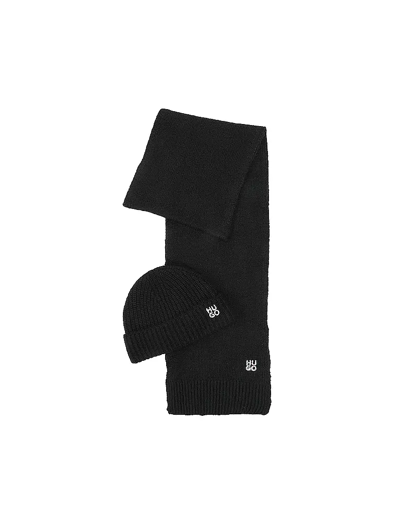 HUGO | Set de regalo gorro y bufanda SARMI | Negro