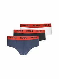 HUGO | Slip paquete de 3 negro blanco marino | Azul oscuro