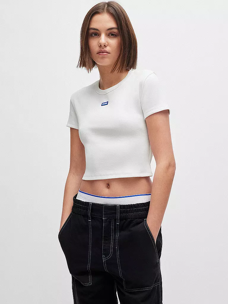 HUGO | T-Shirt Cropped Fit | Blanco