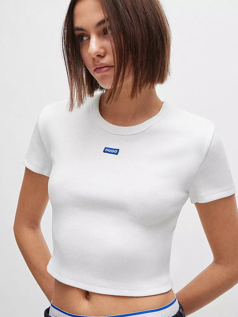 HUGO | T-Shirt Cropped Fit | Blanco