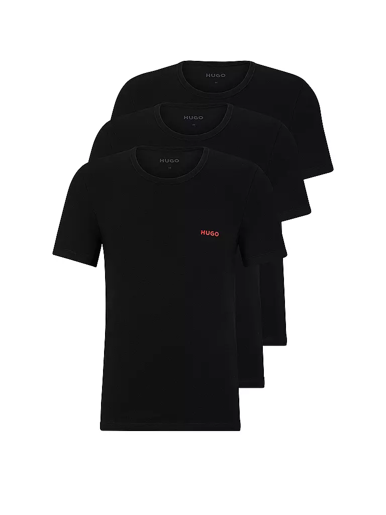HUGO | T-Shirt Paquete de 3 negro | schwarz