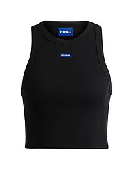 HUGO | Top corto ajustado | Negro