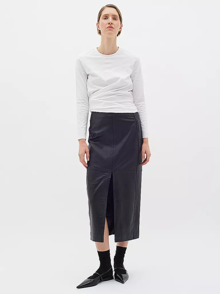 IN WEAR | Falda de cuero KAMAIW | Negro