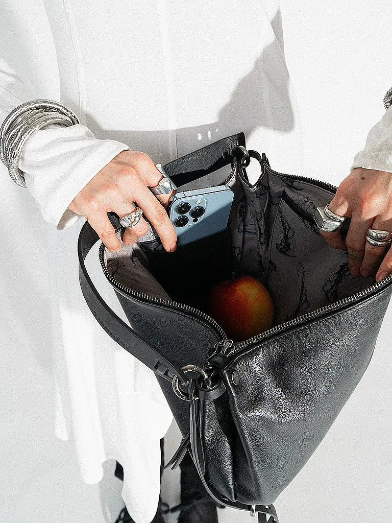 INA KENT | Bolso de cuero - Bolso bandolera DINKUM ed.2 | Negro