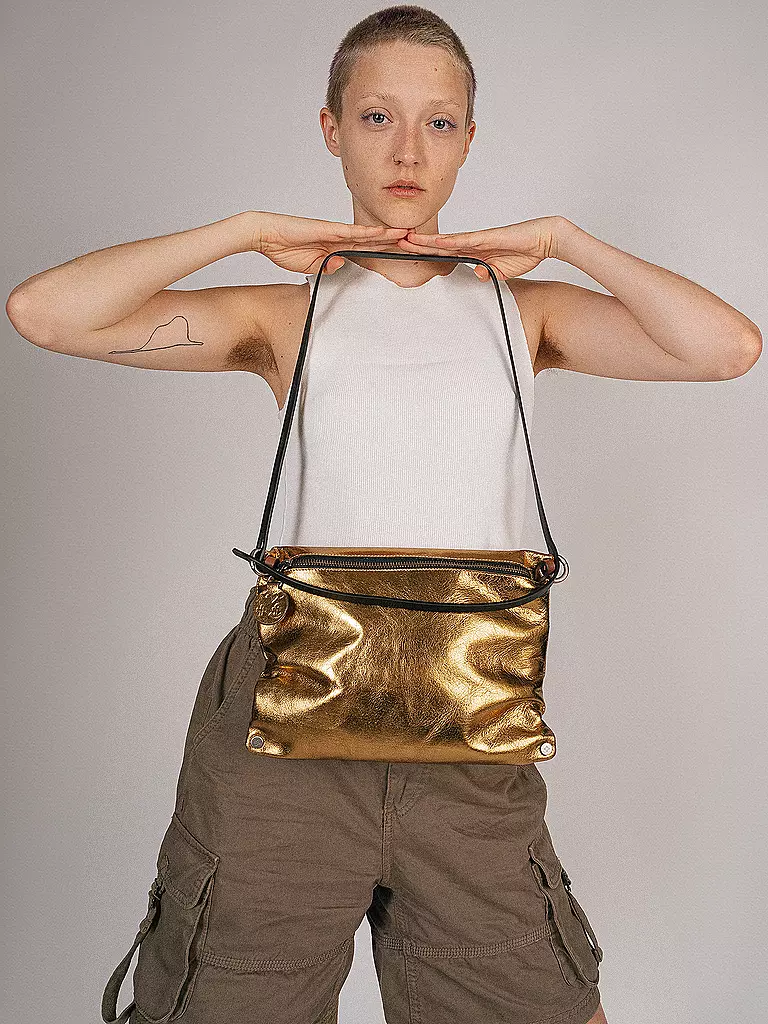 INA KENT | Bolso de cuero - Bolso bandolera MOONLIT Ed. 1 | Oro