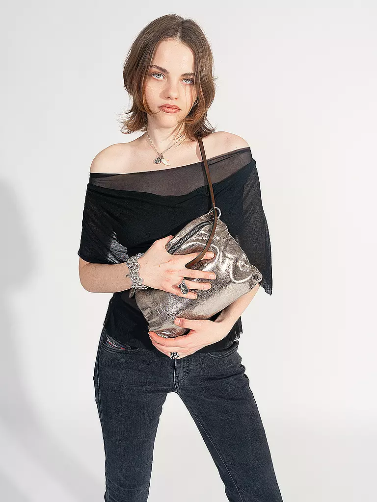 INA KENT | Bolso de cuero - Bolso bandolera MOONLIT Ed. 1 | Plata