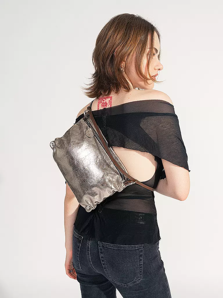 INA KENT | Bolso de cuero - Bolso bandolera MOONLIT Ed. 1 | Plata