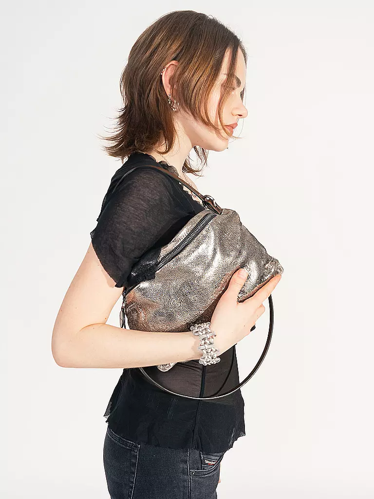 INA KENT | Bolso de cuero - Bolso bandolera MOONLIT Ed. 1 | Plata