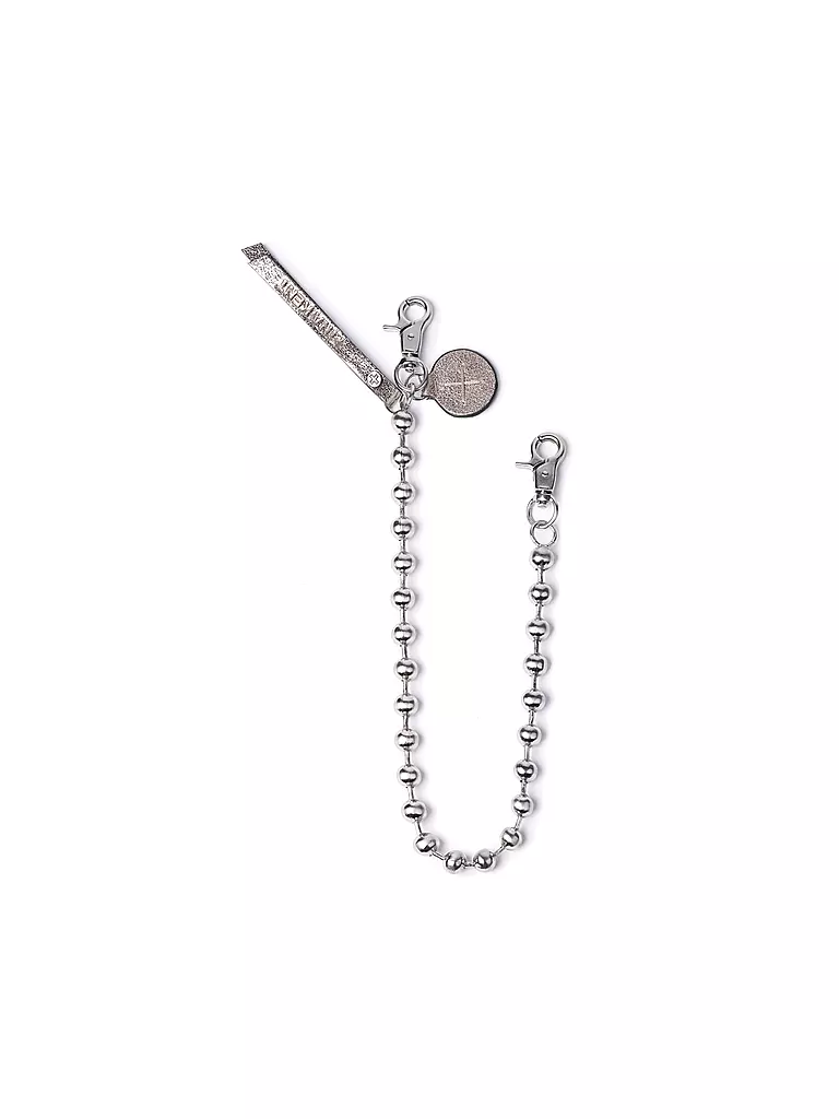 INA KENT | Nombre del producto: Llavero - Correa de cadena BALL N CHAIN ED.1
Marca: INA KENT
Color: plata
Categorías: Moda, Mujer

Material: Cuero
Estampado: Metálico | Plata