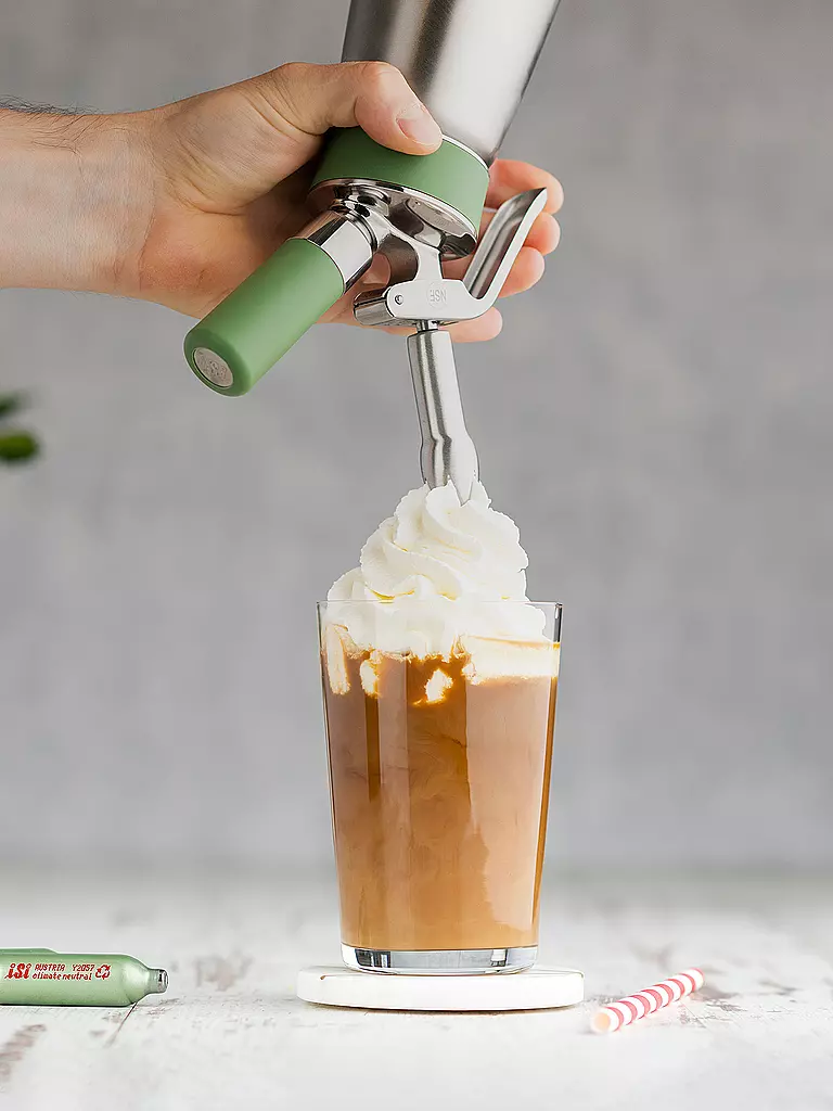 ISI | Sifón para nata GREEN WHIP ECO 0,5l Acero inoxidable / Verde | silber