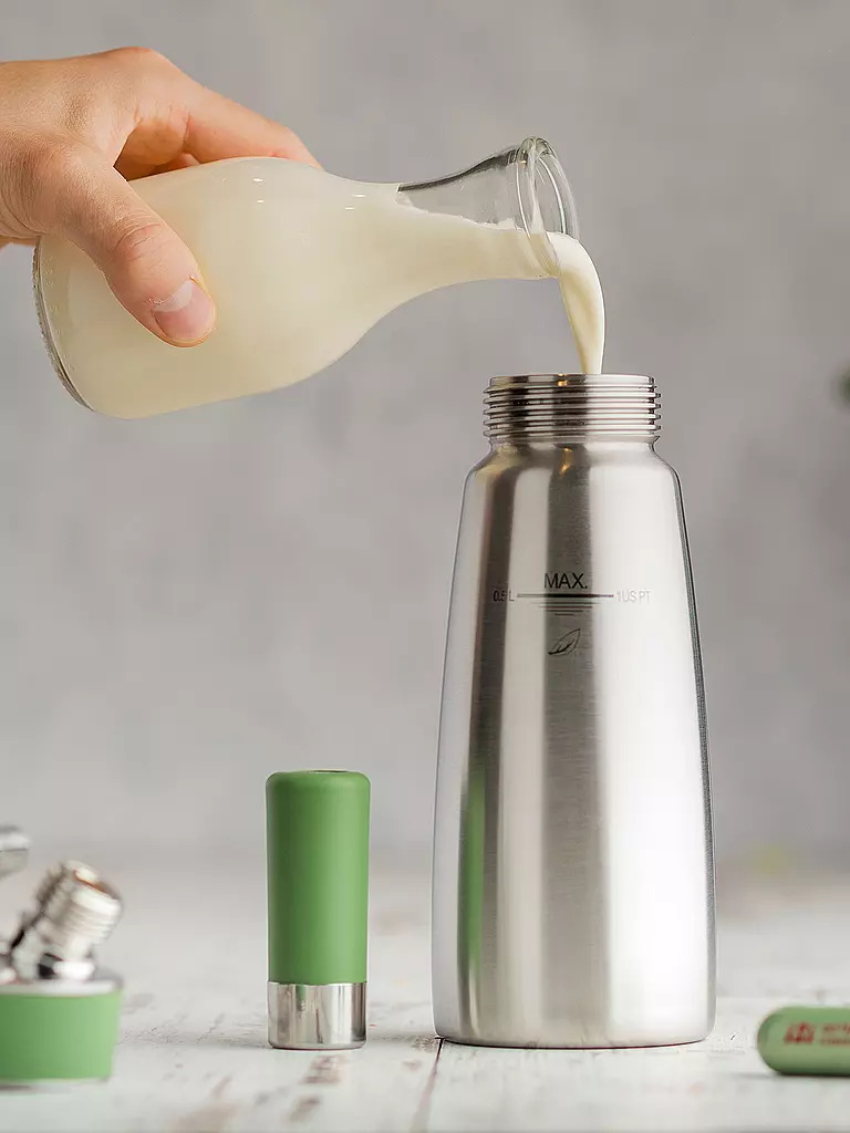 ISI | Sifón para nata GREEN WHIP ECO 0,5l Acero inoxidable / Verde | 