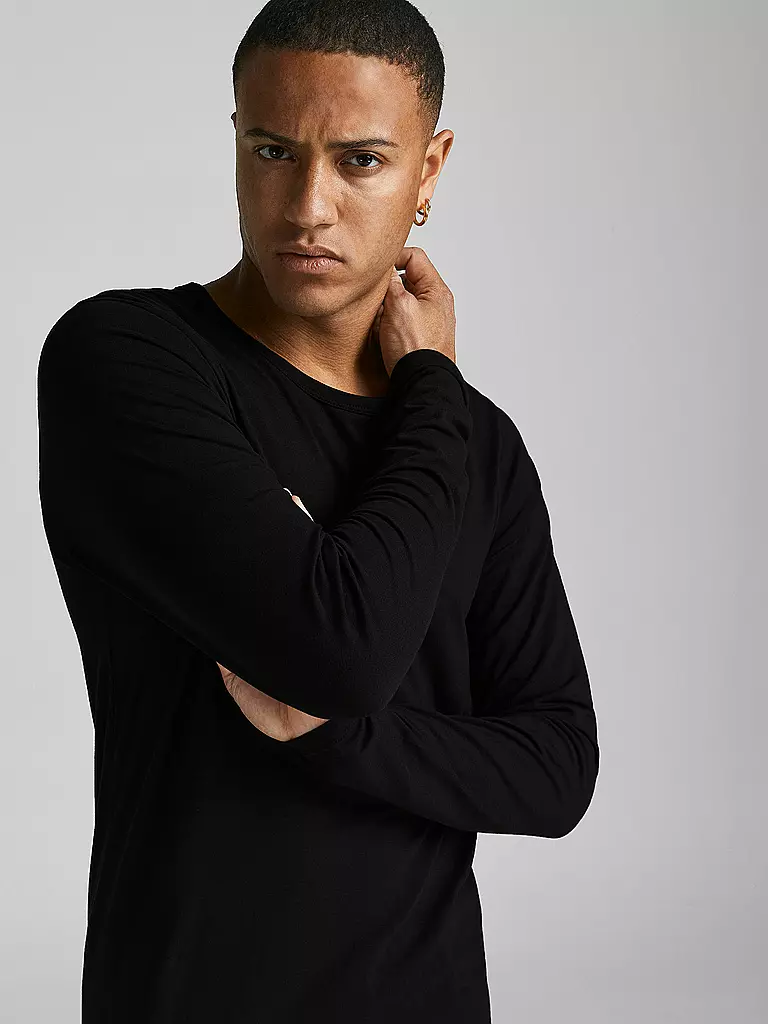 JACK & JONES | Basic Langarmshirt | Negro