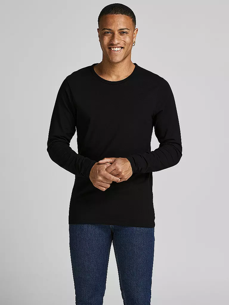 JACK & JONES | Basic Langarmshirt | Negro