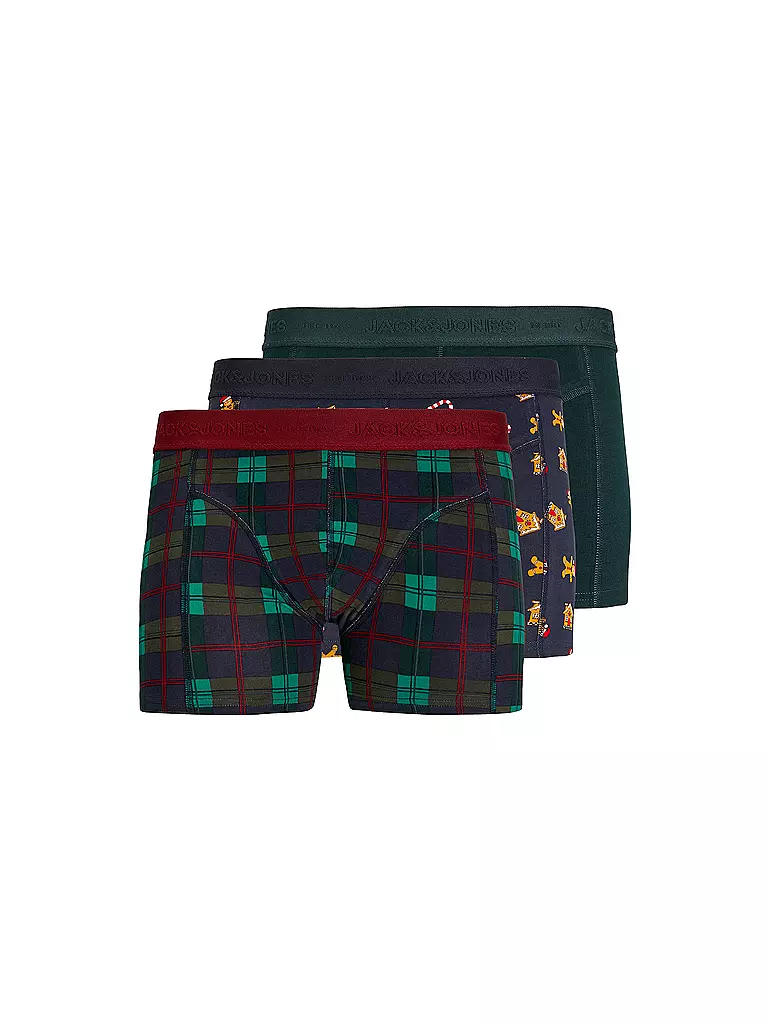 JACK & JONES | Boxershorts JACXMAS Paquete de 3 scarab/rhubarb inkwell | Rojo oscuro