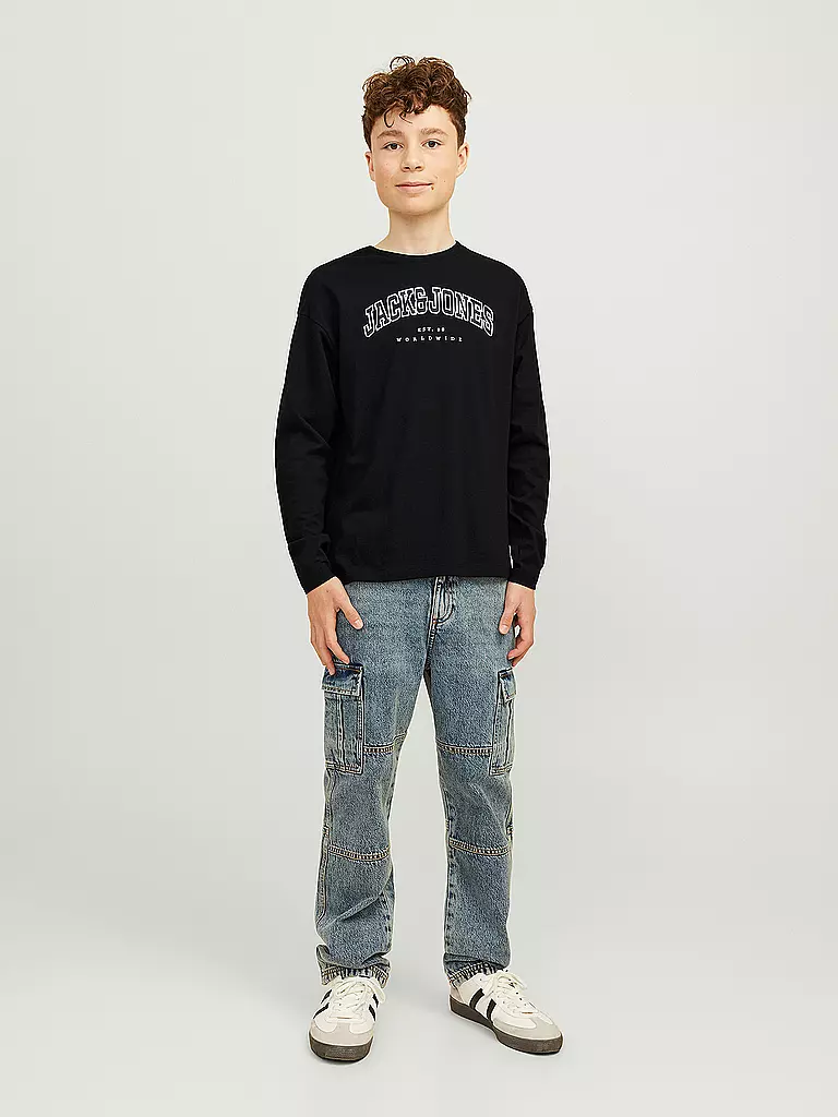 JACK & JONES | Camiseta de manga larga para niño JJECALEB | Negro