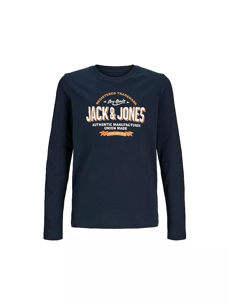 JACK & JONES | Camiseta de manga larga para niño JJELOGO | Azul oscuro