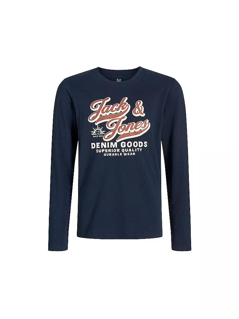 JACK & JONES | Camiseta de manga larga para niño JJELOGO | Azul oscuro