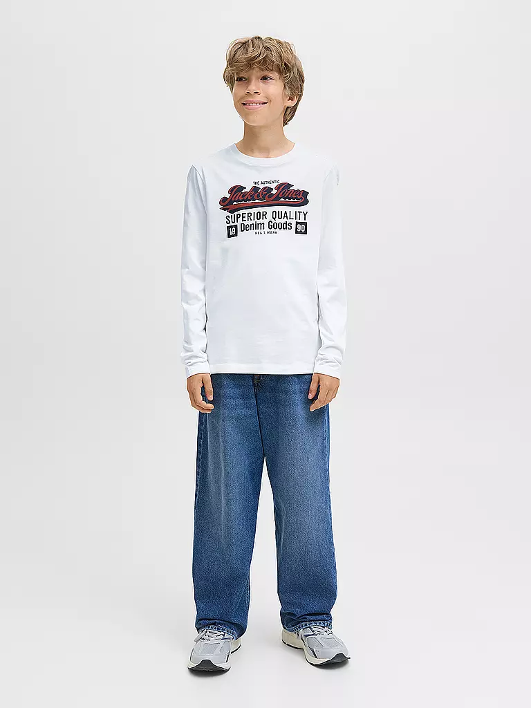 JACK & JONES | Camiseta de manga larga para niño JJELOGO | Blanco