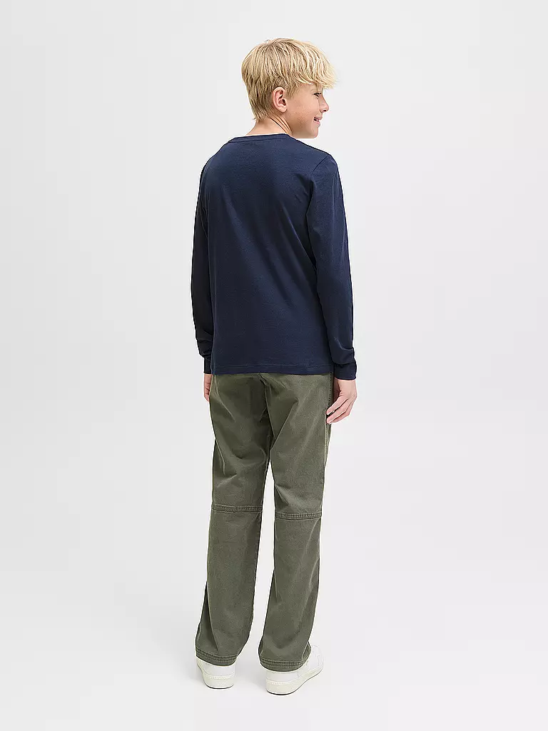JACK & JONES | Camiseta de manga larga para niño JJELOGO | Azul oscuro