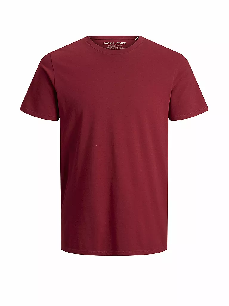 JACK & JONES | Camiseta Slim Fit JJEORGANIC | Rojo oscuro