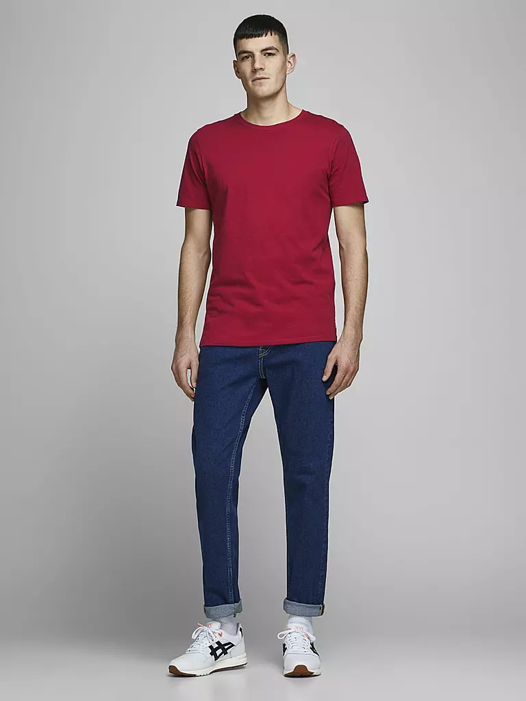 JACK & JONES | Camiseta Slim Fit JJEORGANIC | Rojo oscuro