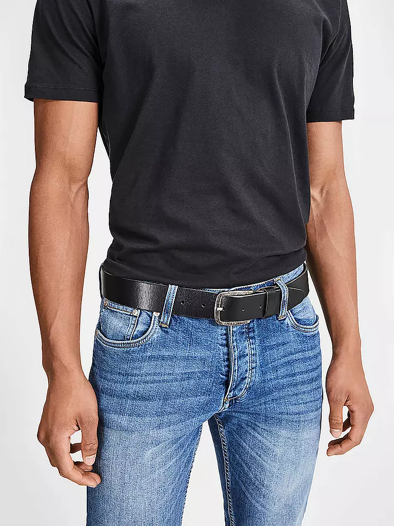 JACK & JONES | Cinturón de cuero " JJIPAUL " | Negro