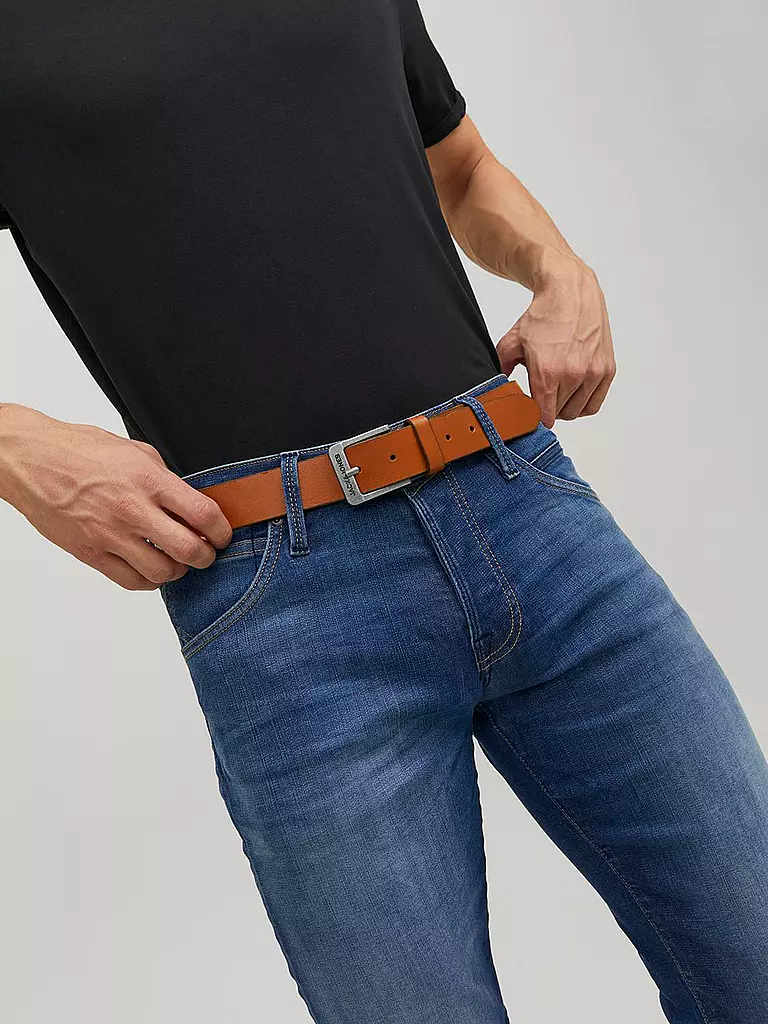 JACK & JONES | Cinturón de cuero JACROCK | Marrón claro