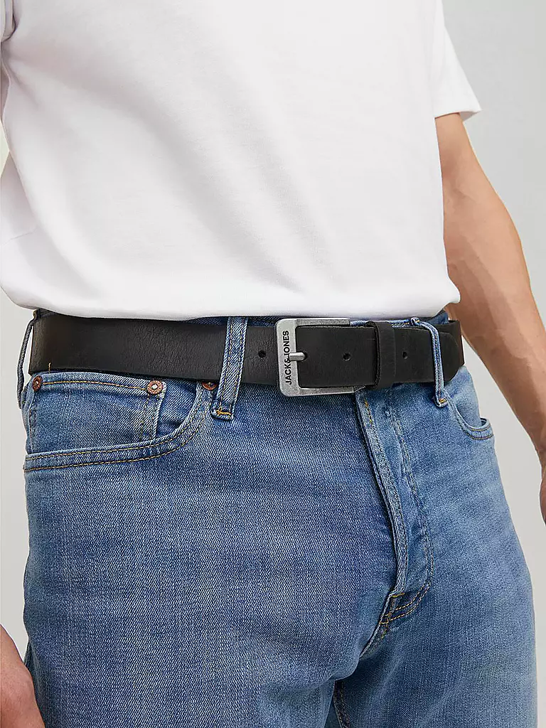JACK & JONES | Cinturón de cuero JACROCK | Negro
